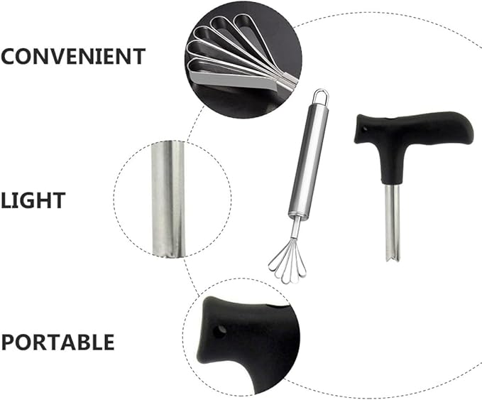Luxshiny Coconut Opener Tool Stainless Steel Meat Grater Set Reusable Kitchen Gadget Young Coconut Shell Opening Meat Extraction Home Cooking