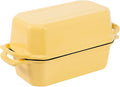 Flavehc Bread Pan Cast Iron Loaf Pan with Lid Bread Loaf Pan 8.5x4.5 Inch Loaf Pan Enameled Cast Iron Sourdough Loaf Pan, Yellow