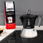 Bialetti - Moka Induction, Moka Pot, Suitable for all Types of Hobs, 2 Cups Espresso (2.8 Oz), 90 milliliters,Black