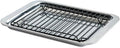 Nordic Ware Naturals 2 Piece Compact Pan Set, Toaster Oven, Counter Ovens, Air Fryer and Broiler Safe, Personal Size for 1-2 Portions - Includes Compact Baking Sheet with Broiling Rack