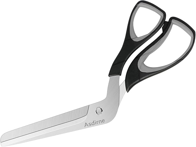 Asdirne Pizza Scissors, Pizza Cutter with Ultra Sharp Detachable Blade and Ergonomic Soft Grip, 10.3Inch, Black&Grey