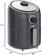 Dash Compact Air Fryer - Healthy Cooking with Auto Shut-Off Feature, Adjustable Temperature Control & Nonstick Fry Basket - Has AirCrisp® Technology - 2 Quart - Cool Grey