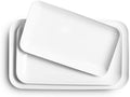 DELLING Large Serving Platter Set of 3, 16/14/12 Inch Porcelain Serving Trays for Party - White Ceramic Rectangular Platters for Entertaining, Appetizer Fruit Tray for Mother's Day Shower Dinner