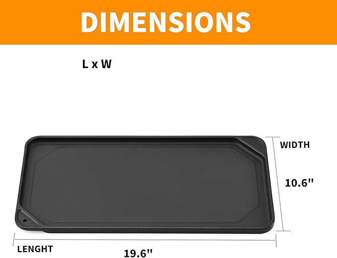 4396096RB Replacement Griddle for Whirlpool Stove Parts, W10297135 Cast Iron Plate for Maytag, Kitchenaid, Jenn Air, Amana, Gourmet Gas Range Cooktop Parts Burner Pan 1 Pcs