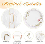 Bilillo 6 Pieces Invisible Heavy Duty Plate Holder, Stainless Steel Plate Hangers for The Wall, Plate Hangers for Display with Wall Hooks, Suitable for 4-5 inch Decorative Plates and Arts (Gold)