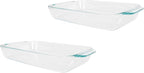 Pyrex 232 2qt Clear Glass Baking Dishes (2-Pack) Perfect for Brownies, Sweet Rolls, Casseroles and so Much More - Made in USA