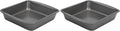 GoodCook Everyday Nonstick Steel Square Pan, 8", Gray (Pack of 2)