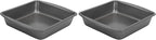 GoodCook Everyday Nonstick Steel Square Pan, 8", Gray (Pack of 2)