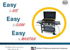 Griller's Choice Gas Griddle with Hinged Hood, Wind Guards, Front Grease Management, 4 Shelves, Propane Griddle for Flattop Grills Outdoor Cooking