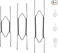 Bilillo 3-Piece Stainless Steel Wall Plate Hangers, 10/12/14 Inch Invisible Decorative Wire Plate Holders with 3 Pieces Wall Hooks for 8 to 16 Inch (Black)