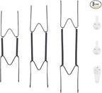 Bilillo 3-Piece Stainless Steel Wall Plate Hangers, 10/12/14 Inch Invisible Decorative Wire Plate Holders with 3 Pieces Wall Hooks for 8 to 16 Inch (Black)