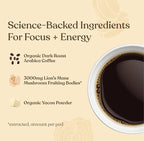 Four Sigmatic Mushroom Coffee K-Cups | Organic Dark Roast Coffee with Lion’s Mane Mushroom Powder & Yacon | Focus & Immune Support | Vegan & Keto | Sustainable Pods | 10 Count