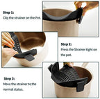 AUOON Silicone Clip on Strainer - Adjustable Strainers and Colanders for All Pots Pans and Bowls | Practical Kitchen Gadgets for Cooking and Draining (Cherry)