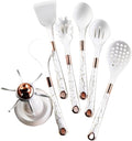 Kitchen Utensils Set,Cooking Utensils Set,Kitchen Utensils Set with Stand, 7pcs Silicone Cooking Utensils, Nonstick Pasta Spoons Skimmer Spatula Baking Kitchen Tools Gadgets(White)