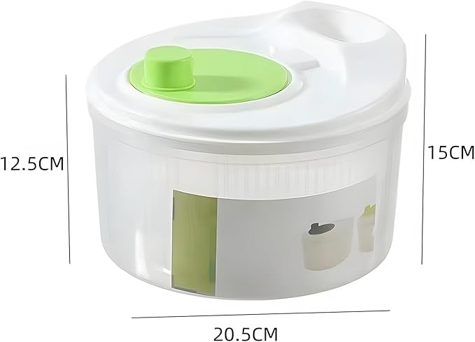 Salad Spinner,Vegetables Fruits Wash Bowl Large Capacity BPA Free Double Layer Detachable Manual Lettuce Spinner,Fruit and Vegetable Washer,Spin and Dry Salad Greens (Green)