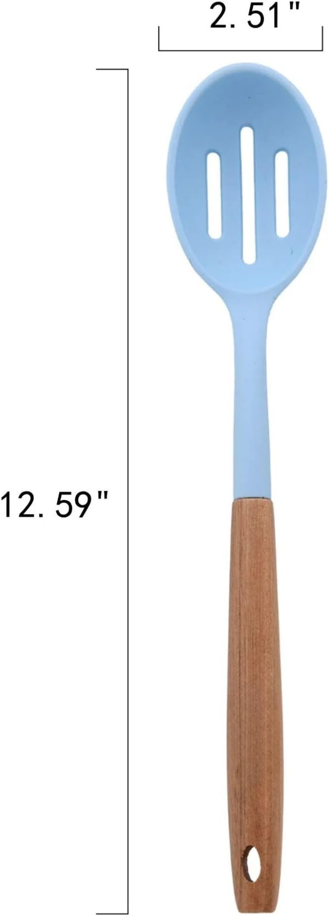 10-Piece Silicone Kitchen Utensils Set with Acacia Wood Handles, Nonstick Safe, Heat Resistant Cooking Tools for Everyday Use (Blue)