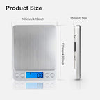 Digital Kitchen Scale,High Precision Stainless Steel Multifunction Food Scale Grams and Ounces Back-Lit LCD Display Small Pocket Jewelry Scales Auto Off,Tare,PCS,UNTS/Mode (3kg/0.1g)