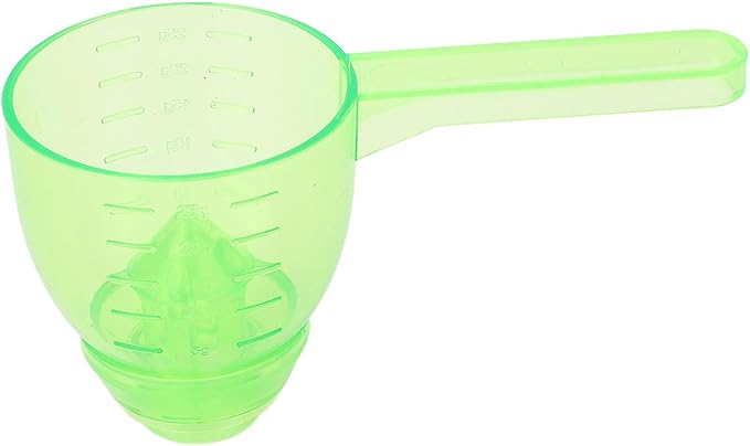 Asixxsix Measuring Scoop, Spill Proof Funnel Design Powder Funnel, Kitchen Measuring Tool with Scale for Seasoning Camping Baking Supplements Dishwasher Safe Food Grade ABS Material (Green)
