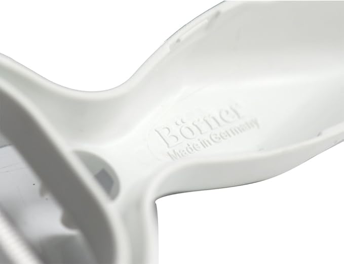 Börner Vegetable Peeler (6-in-1) • Garnishing Peeler with Grater • Multifunctional Peeler for Fruits & Vegetables • Fruit Peeler, Universal Peeler, Potato Peeler • Color: White