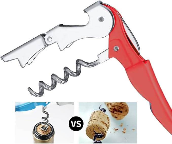 Professional Waiter Corkscrew Wine Openers Set(2PCS), Heavy Duty Stainless Steel Hinges Wine Key for Restaurant Waiters, Sommelier, Bartenders