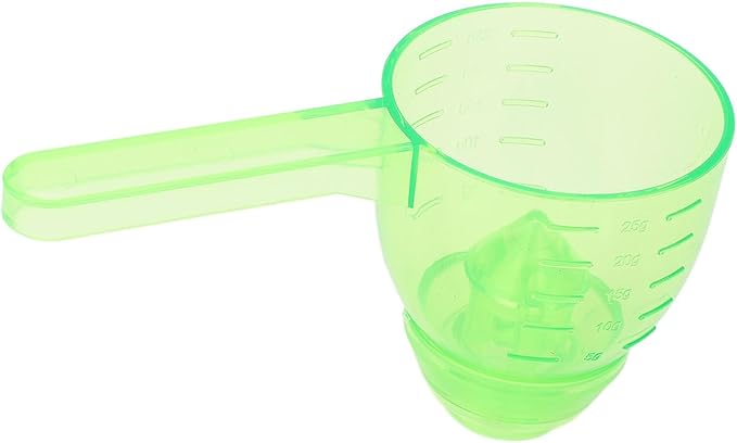 Asixxsix Measuring Scoop, Spill Proof Funnel Design Powder Funnel, Kitchen Measuring Tool with Scale for Seasoning Camping Baking Supplements Dishwasher Safe Food Grade ABS Material (Green)