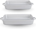 BIA Cordon Bleu Taos Rect Baker, Set of 2-6 Qt & 4 Qt Porcelain Dishes with Handles, Classic Style for Family Cooking & Entertaining, Great for Gifting - Microwave, Oven & Dishwasher Safe Bakeware