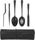 Professional Chef Tools | Plating Tools Culinary Set | Piece Culinary Tool Set | Premium Stainless Steel Chef's Plating Tool Set | Kitchen Tweezers & Fish tongs & Spatula & Slotted Spoon (Black) (5)