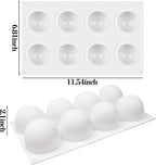 Sphere Silicone Cake Mold, 3D Ball Mousse Cake Molds for Baking, French Dessert Chocolate Fondant Molds for Candy Truffle Cupcake Jelly Pudding Ice Soap (8-Cavity)