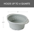 Dexas 10" Collapsible Silicone Colander in Sage, Kitchen Strainer with Handles, 15.1 Cup Capacity | BPA-Free, Heat-Resistant, Space-Saving Kitchen Tool