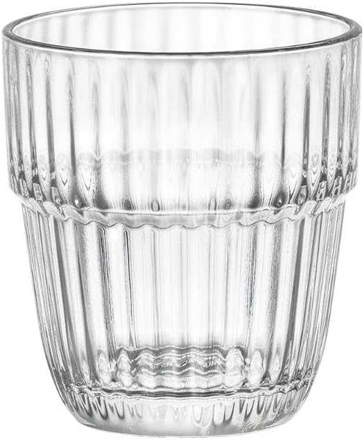 Bormioli Rocco Barshine 10.38 oz. Rocks Stackable Tempered Drinking Glasses, Set of 6, Clear