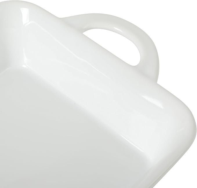 Gibson Home Gracious Dining 2.5-Quart White Stoneware Baking Dish with Handles – 14.6 x 8.5-Inch Rectangular Oven Safe Casserole & Roasting Baker