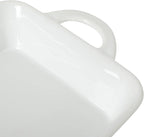 Gibson Home Gracious Dining 2.5-Quart White Stoneware Baking Dish with Handles – 14.6 x 8.5-Inch Rectangular Oven Safe Casserole & Roasting Baker