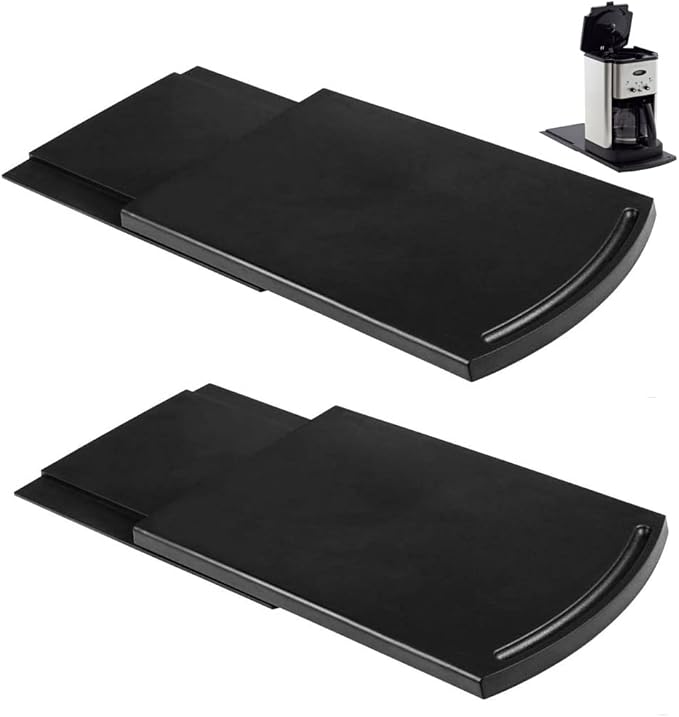 HauSun Handy Sliding tray Sliding Tray Mat for Coffee Maker,Kitchen Appliance Moving Caddy,Countertop Stoage for Air Fryer, Blender, Stand Mixer,Food Processors,2 Sets