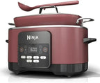 Ninja Foodi PossibleCooker PRO MC1000 8.5Qt Multicooker 8 in 1 Slow Cooker, Dutch Oven, Steam Bake Roast Sear Sauté Bread Maker Warmer, Glass Lid, Oven safe up to 500F, Nonstick (Cherry)