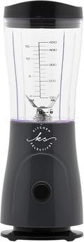 Kitchen Selectives 14-Ounce Mini Blender Color Series - Personal, Portable Blender for Fruit Smoothies & More - With Powerful Stainless Steel Blade & Drink Lid - Dark Gray