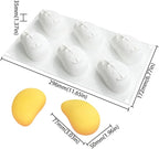 3D Mango Silicone Molds, 6-Cavity Fruit Baking Mold for Mousse Cake, French Dessert, Pastry, Chocolate, Truffle, Non-Stick Easy Release Food Grade Silicone Mould (A_ Mango)