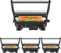 Chefman Electric Panini Press Grill,Compact 2-Slice Sandwich Maker,Non-Stick Coated Plates,Opens 180 Degrees,Dishwasher Safe,Removable Drip Tray,Stainless Steel/Black,(Pack of 4)