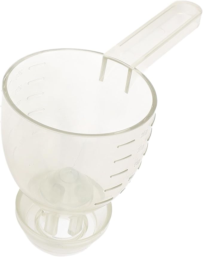Asixxsix Measuring Scoop, Spill Proof Funnel Design Powder Funnel, Kitchen Measuring Tool with Scale for Seasoning Camping Baking Supplements Dishwasher Safe Food Grade ABS Material (White)