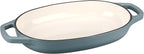 Enameled Cast Iron Oval Dutch Oven Pot with Lid, Dutch Oven for Sourdough Bread Baking, Oval Bread Pan, 5qt, Seasalt