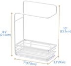 Poeland Sponge Holder with Drain Pan, Dishcloth Rack Kitchen Sink Caddy Organizer for Sponge Brush Soap Dish Rag