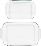 Pyrex Clear Glass Casserole Baking Dishes Set – 233 (3-Qt) and 232 (2-Qt) Rectangular Oven Bakeware – Perfect for Casseroles, Brownies, Food Preparation and so much More - Made in the USA