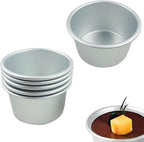 6 Packs Popover Pan， Large Individual Muffin Mold, Aluminium Pudding Cup, Chocolate Molten Mould, Raspberry Souffle Baking Maker, Brownie Tumbler -for Pie, Egg Tart, Cake (Size 3.4"x 2")