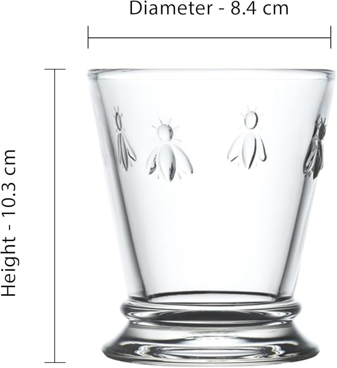 La Rochere Napoleon Bee Tumbler Set of 6 – La Rochere Bee Glassware Sets – Fancy Glassware Drinking Glasses (9 oz)