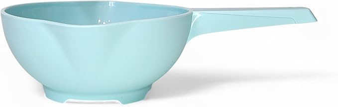 Tupperware Small 1 Quart Colander Strainer with Handle in Light Blue