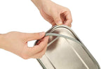 G.a HOMEFAVOR Stainless Steel Bento Lunch Box - Leak-Proof Metal Bento Box, Large Food Container with Lock Clips, Snack Container, Dishwasher Safe, 2 Compartments, 1400 ml/47 oz