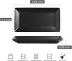 YHOSSEUN Ceramic Serving Platters Set of 4, Rectangular Serving Platters and Trays for Food, Sushi, 9.8 In Serving Dishes for Entertaining, Matte Black Serving Plate Halloween Table Decor