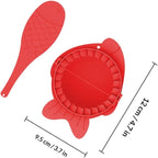 TIDTALEO Dumpling Maker Molds Set with Spoons 4pcs Red Plastic Dumpling Skin Wrappers Tools Cooking Kitchen Gadgets for Beginners and Family Use