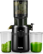 Juicer Machines,Fretta Cold Press Juicer Machines with American-Sourced PCTG Material,Fit Whole Fruits & Vegetables,Easy to Clean,Truly BPA-Free,Classic Black