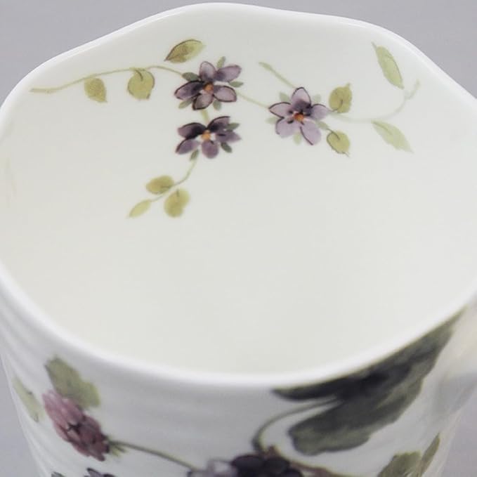 Narumi 51280-2826P Lucy Garden Mug, 12.5 fl oz (370 cc), Black Raspberry Cute, Stylish, Relief, Large Gift, Microwave Warm, Dishwasher Safe, Gift Box Included