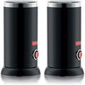 Bodum Electric Milk Frother Black 10oz | Non-Stick Interior | Stainless Steel Body | Auto Shut-Off | Pack of 2